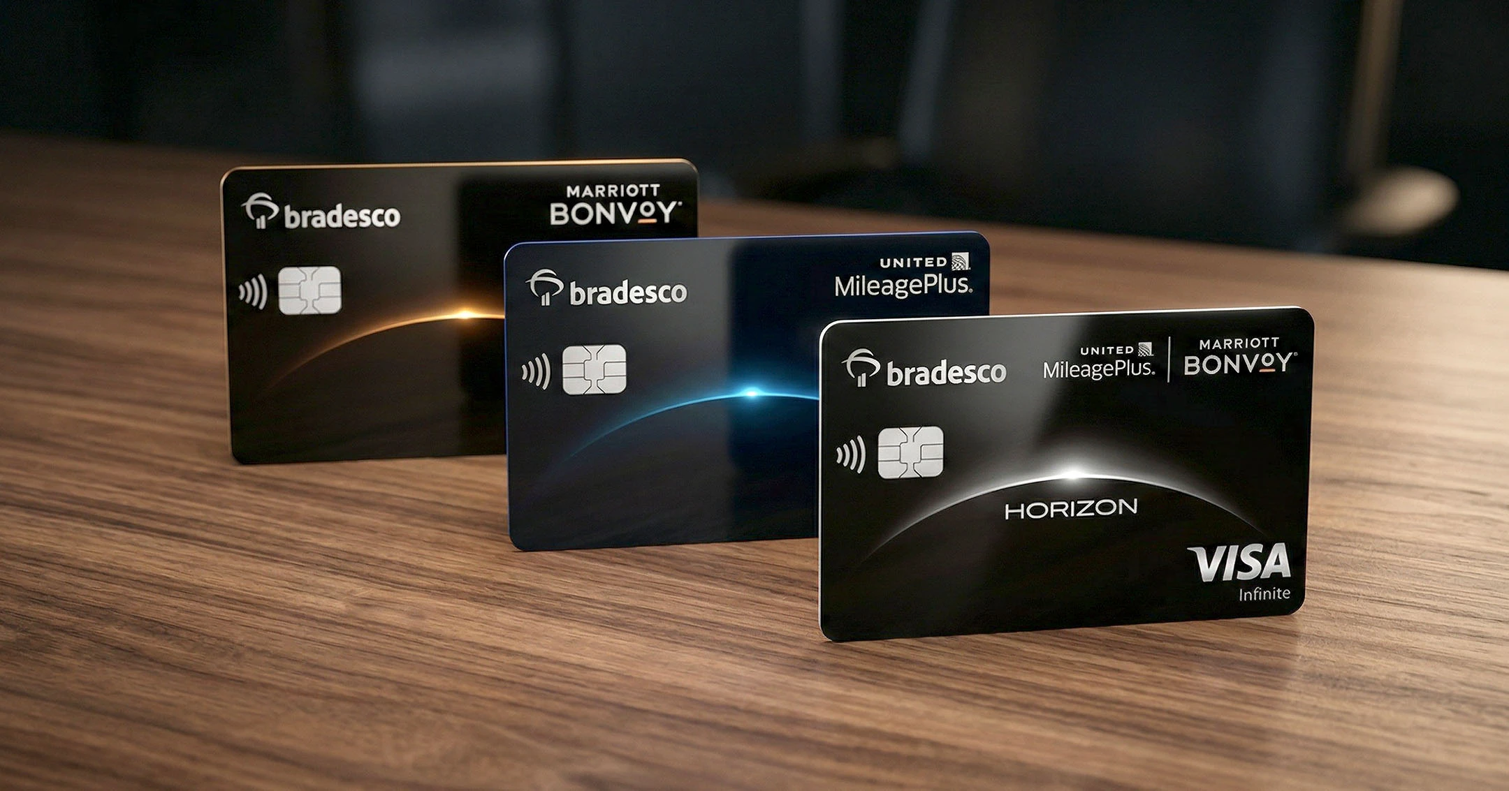 Cartões Bradesco United MileagePlus e Marriott Bonvoy oferecem até 40 mil pontos de bônus em 2026